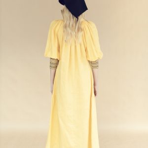 Preľude šaty Toccata žlté s čiernou výšivkou